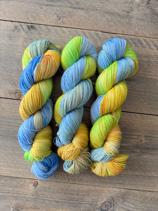 Hand dyed yarn by Stoncusknit colour 8