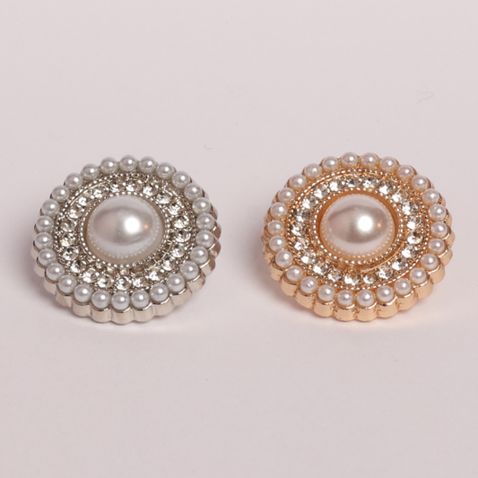 Metal Gold Pearl Buttons